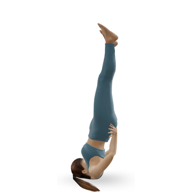 Supported shoulderstand (Salamba Sarvangasana) demonstrated on the 3D figure