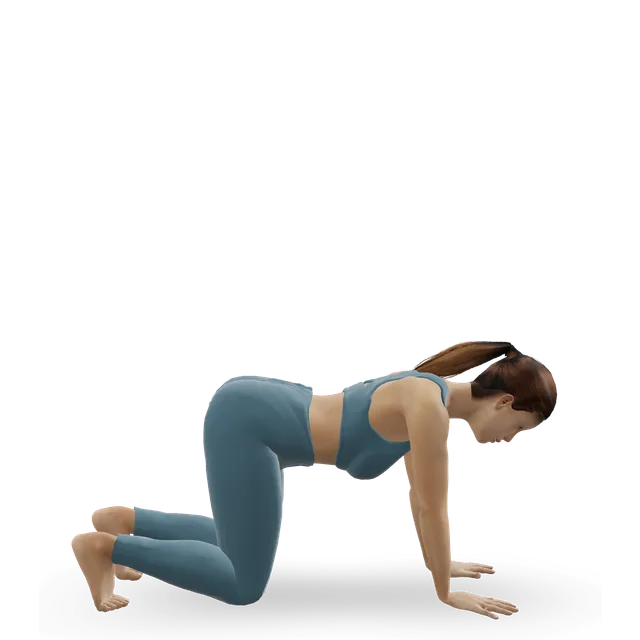 Toes tucked kneeling demonstrated on the 3D figure