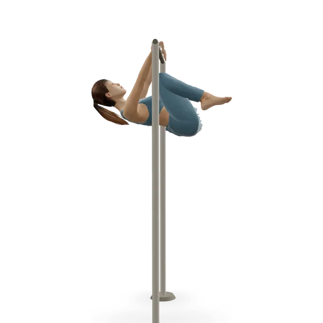 Tuck front lever demonstrated on the 3D figure