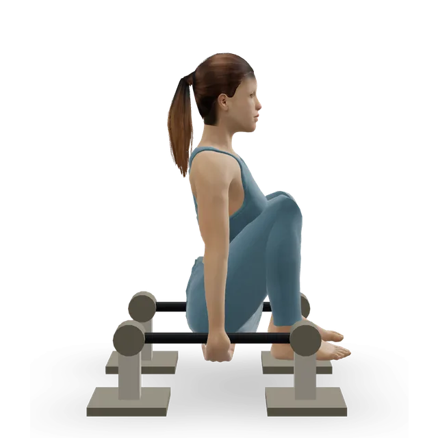 Tuck planche demonstrated on the 3D figure