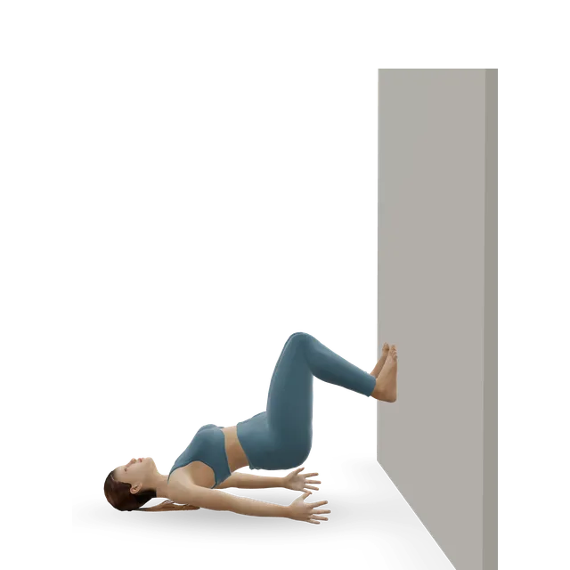 Wall bridge (feet-on-wall bridge) demonstrated on the 3D figure